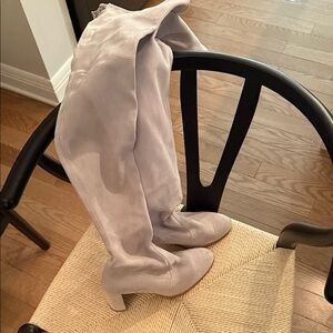 Stuart Weitzman Light Gray Over the Knee Boots